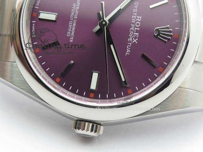 39mm 114300 Bracelet Dial SS On Best Edition SA3132 JF Oyster 1:1 Grape Perpetual 0228